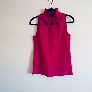 J.Crew Ruffle Button Front Sleeveless Pink Blouse Size 0